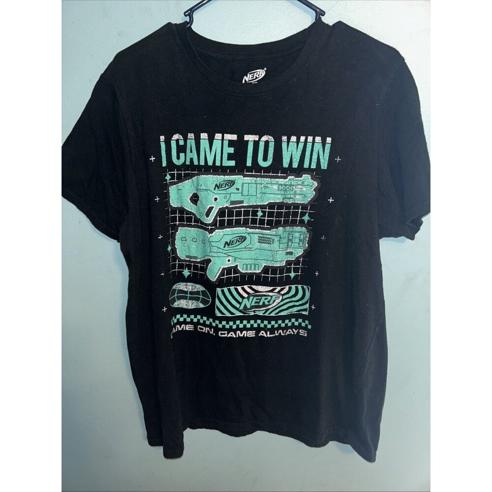NERF - I CAME TO WIN GAME ON GAME ALWAYS  - BLACK XL T-SHIRT